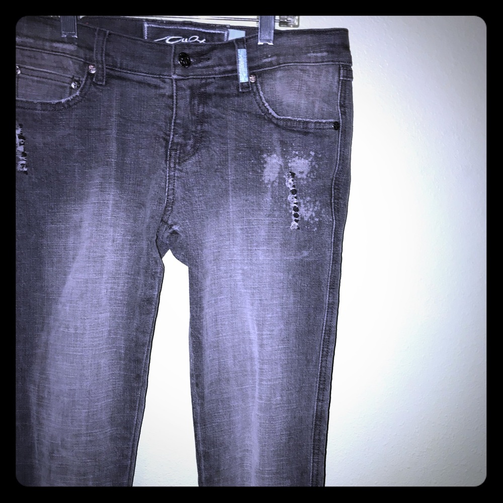Grey Ripped Denim Jeans